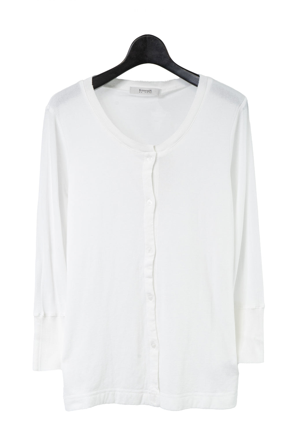 KristenseN DU NORD 変形　長袖カットソー　綿　切りっぱなし KristenseN DU NORD/Cotton Jersey 3/4 Long Sleeve Cardigan – boutiqueW