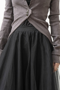 MARC LE BIHAN/3-Layer Offset Skirt