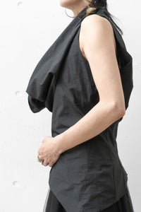MARC LE BIHAN - Top plissé drapé avec col boule et manches courtes