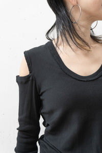 MARC LE BIHAN/Lond Sleeved Drape T-shirt