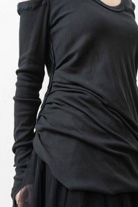 MARC LE BIHAN/Lond Sleeved Drape T-shirt