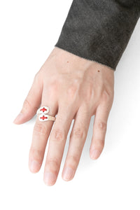 m.a+/AGNS3 AG double stitched cross ring