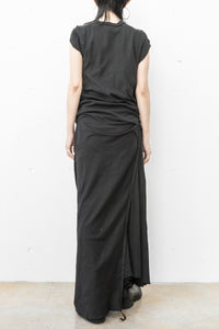 MARC LE BIHAN/Short Sleeved Drape Long T-shirt Dress
