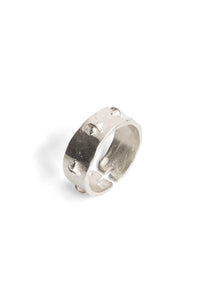 m.a+/AG518 silver stitched multiple cross ring