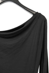 ISABEL BENENATO/Viscose crepe interlock asymmetrical neck shirt