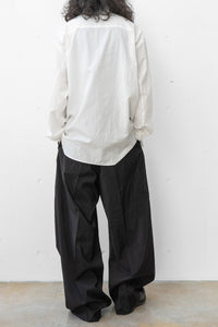 NICOLAS ANDREAS TARALIS/HAND TAILORED LOOSE SHIRT IN SOFT JACQUARD COTTON VOILE