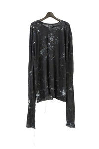 NICOLAS ANDREAS TARALIS/SHIFTED SEAM LONG SLEEVED T-SHIRT IN TORSION JERSEY COTTON VOILE